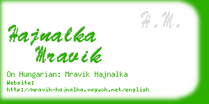 hajnalka mravik business card